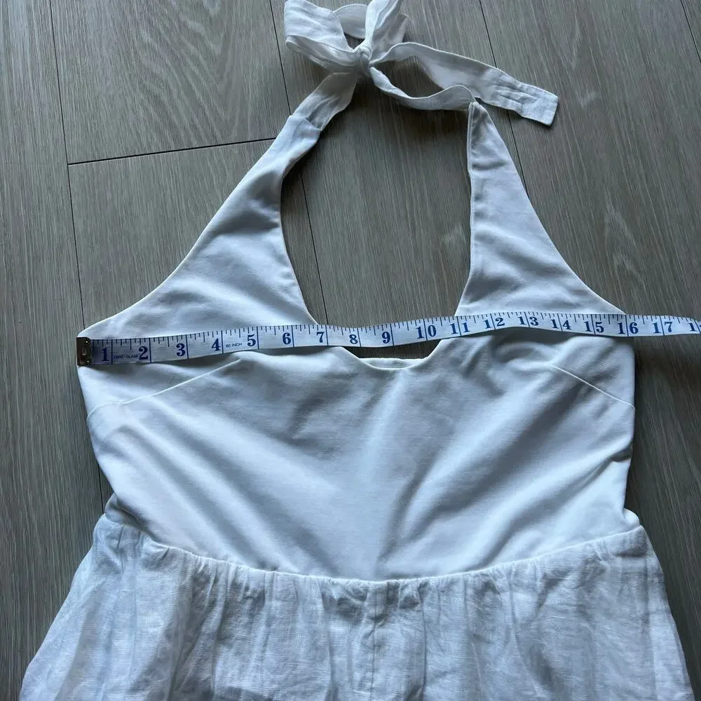 J Crew Mixy Halter Neck Dress Medium White CL648